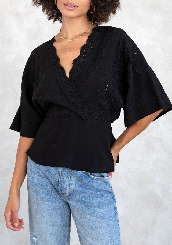 Eyelet Wing Top