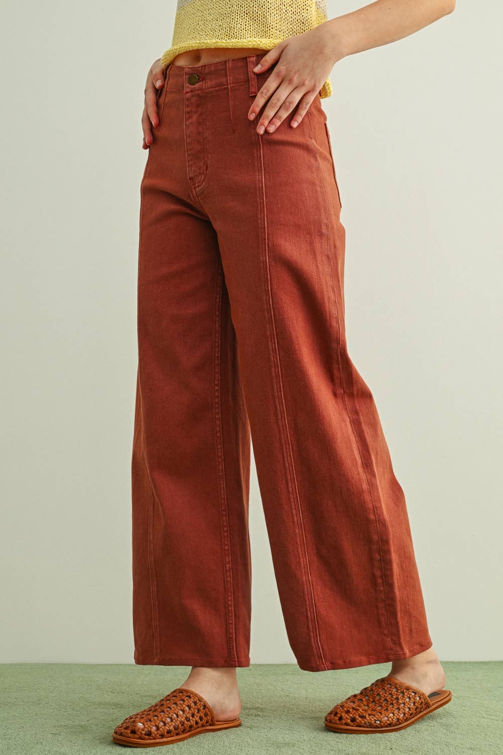 MIOU MUSE - P6982 WASHED COLOR STRETCH PANTS