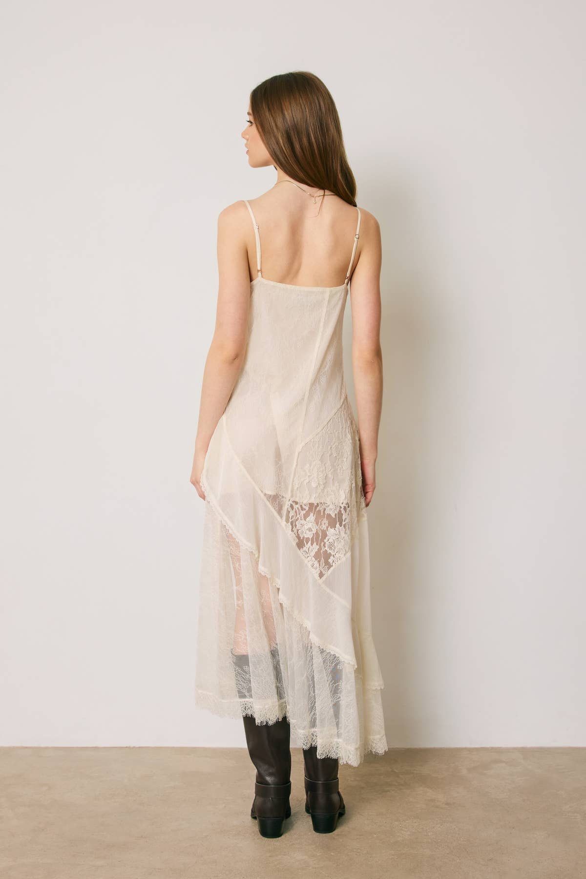 Dress Forum - Lace Asymmetrical Tiered Midi Dress