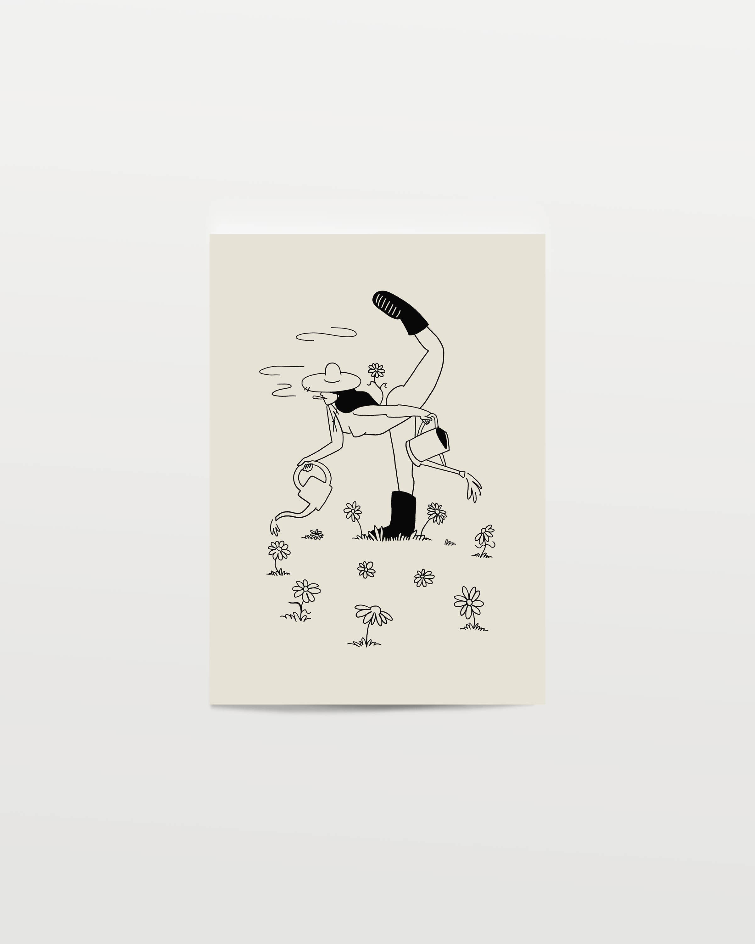 Tumbleweed Design Studio - Gardening Minimal Retro Wall Art Print Vintage Home Decor