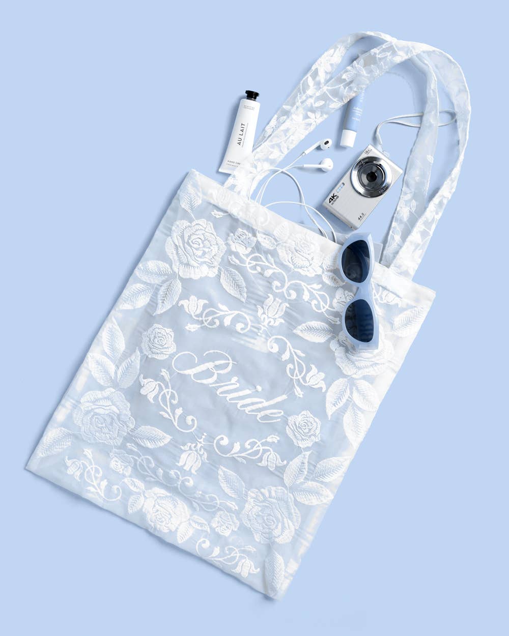 xo, Fetti - Bride Lace Tote | bachelorette, bridal, wedding, white