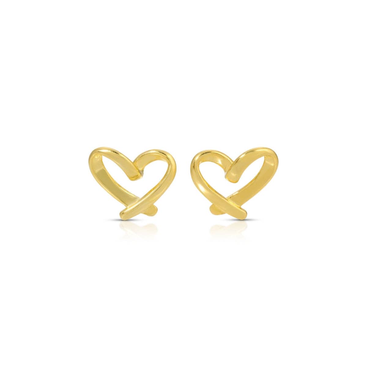 Splendid Iris - Free Form Heart Stud Earrings on Red Velvet Tag