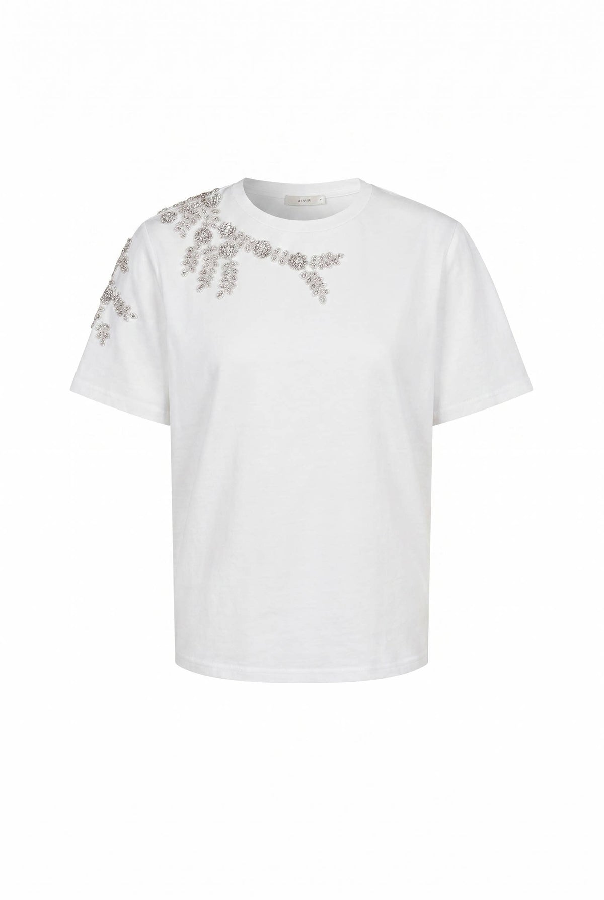 RIVIR - Short Sleeve T-shirt with Beaded Applique