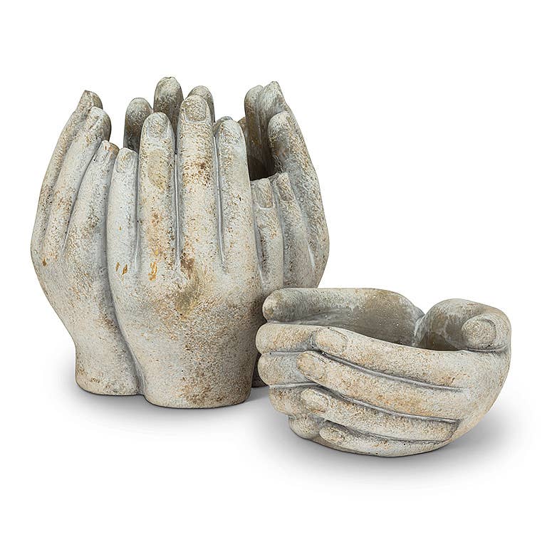 Abbott - Sm Cupping Hands Planter-5.5" W