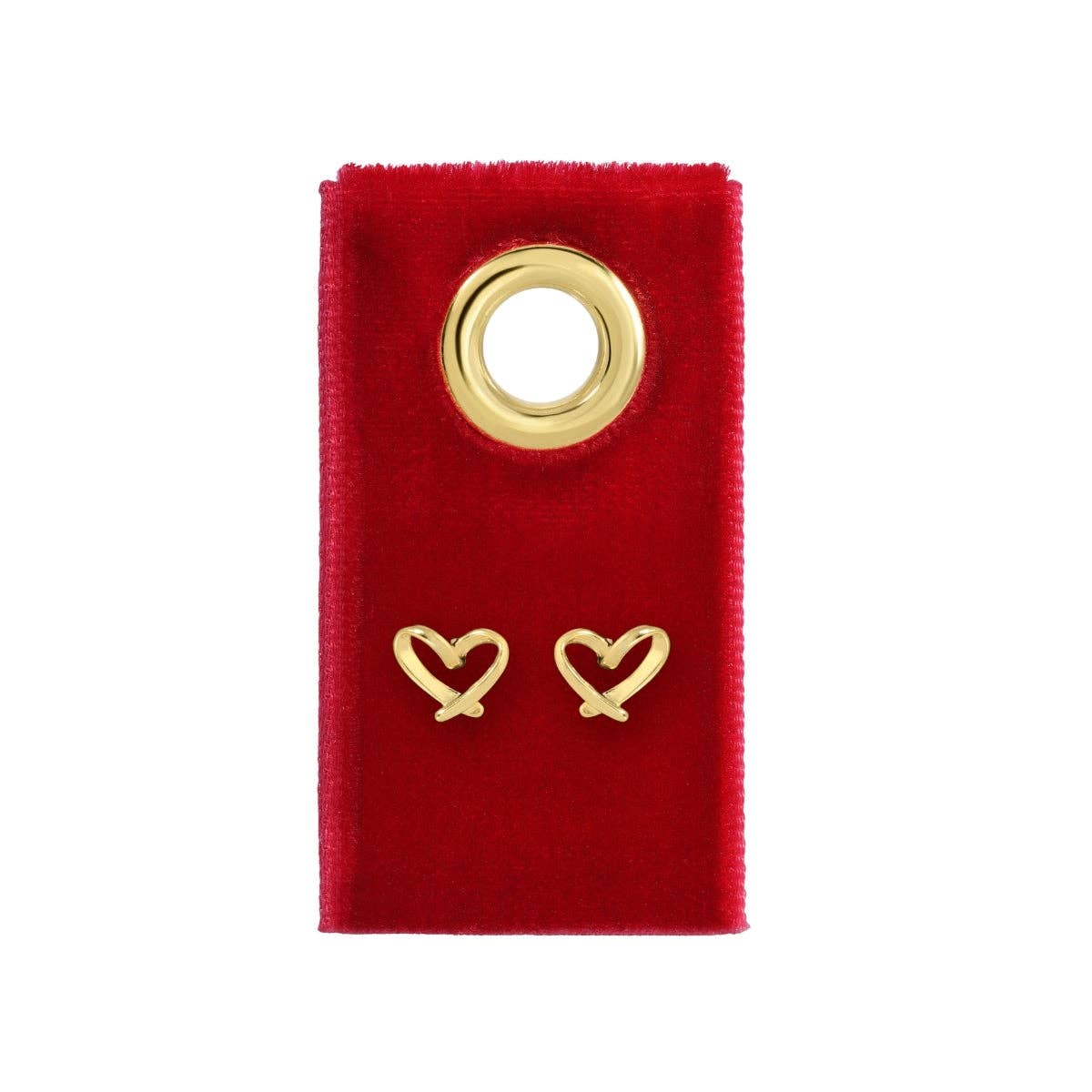 Splendid Iris - Free Form Heart Stud Earrings on Red Velvet Tag