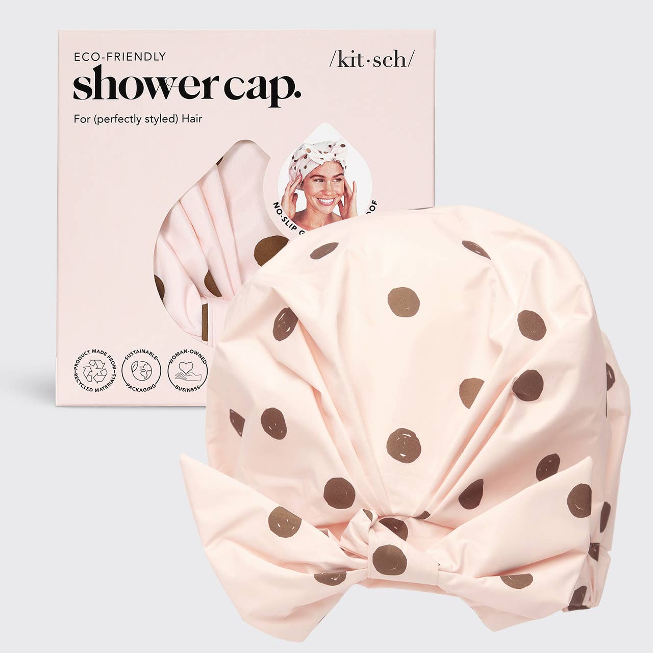 KITSCH - Luxury Shower Cap - Blush Dot