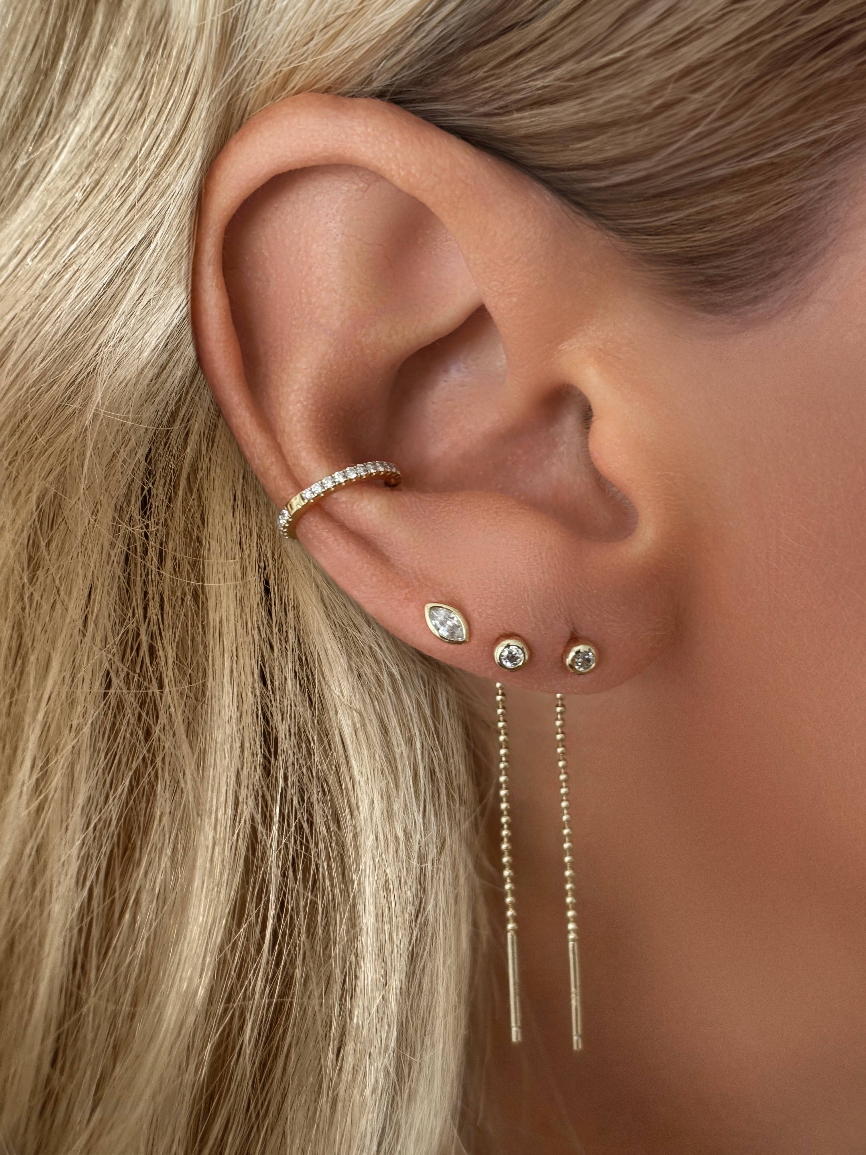 SKN Collections - Beaded Chain Ear Threaders
