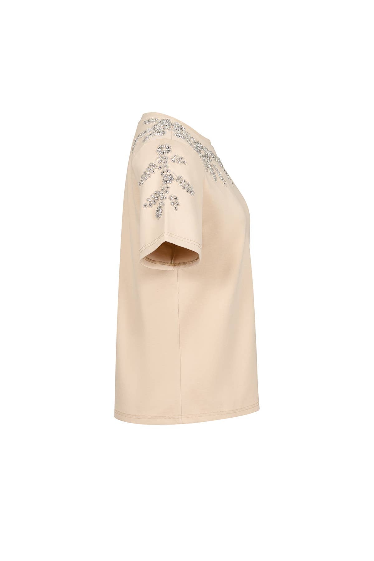 RIVIR - Short Sleeve T-shirt with Beaded Applique