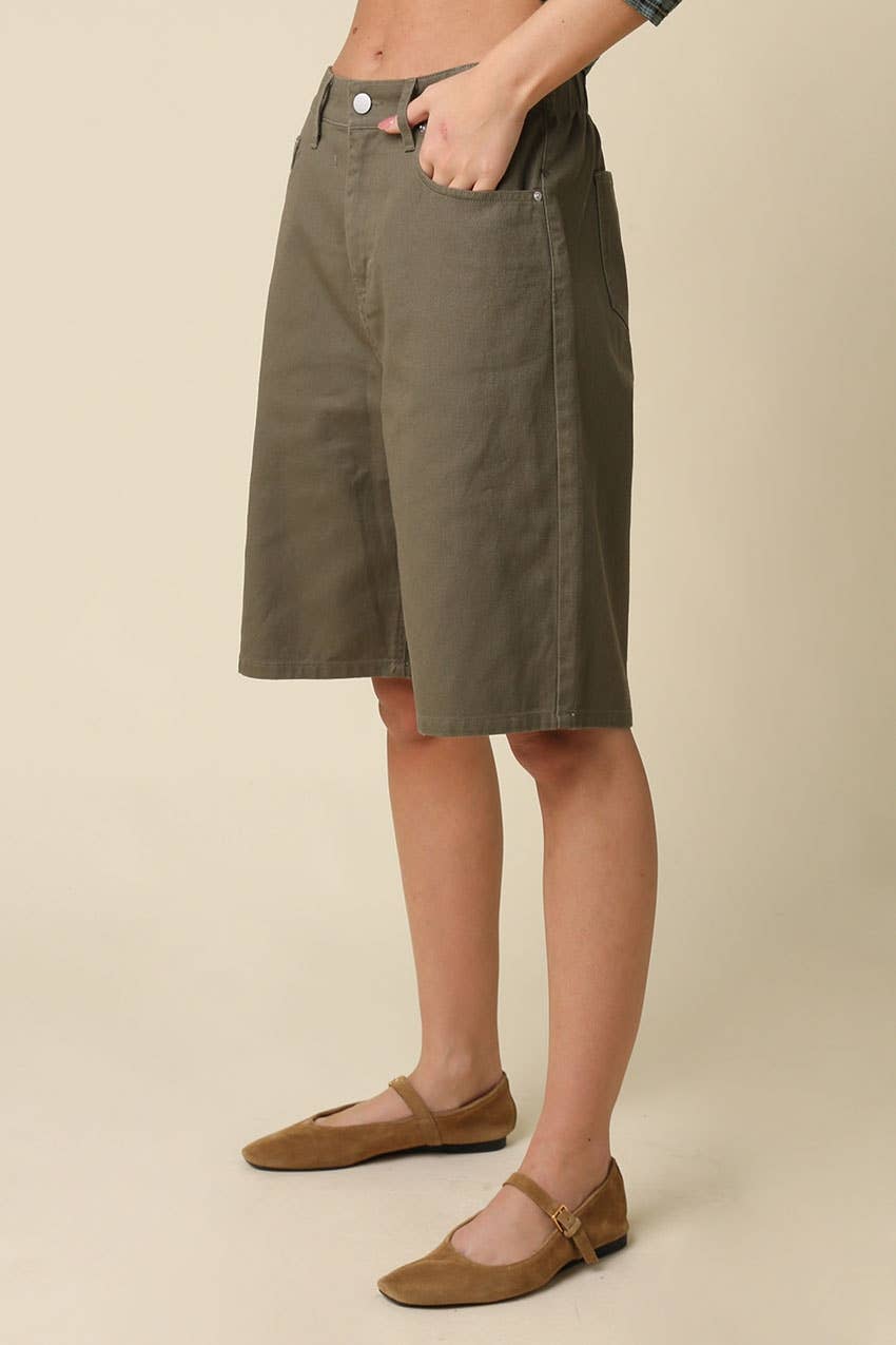 Olivaceous - Dana Tailored Bermuda Shorts