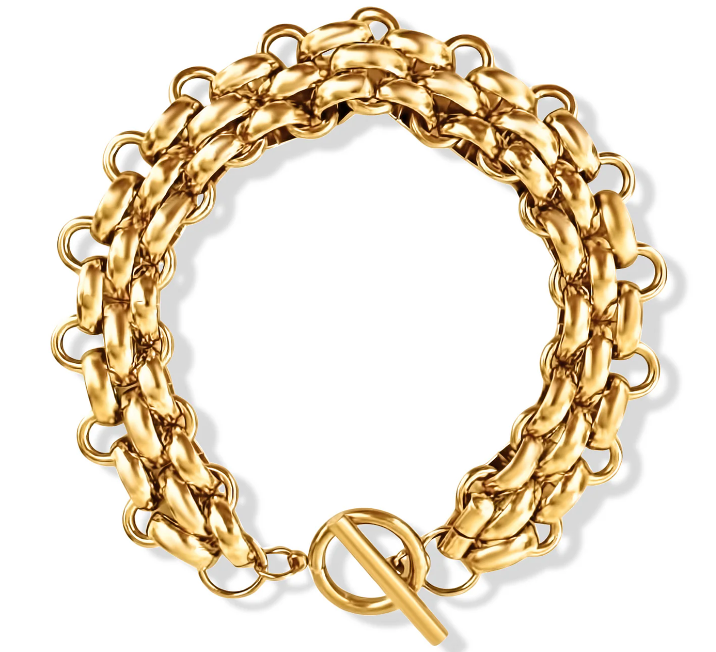 HoopLa - Estate Panther Chain Link Bracelet 14K Gold