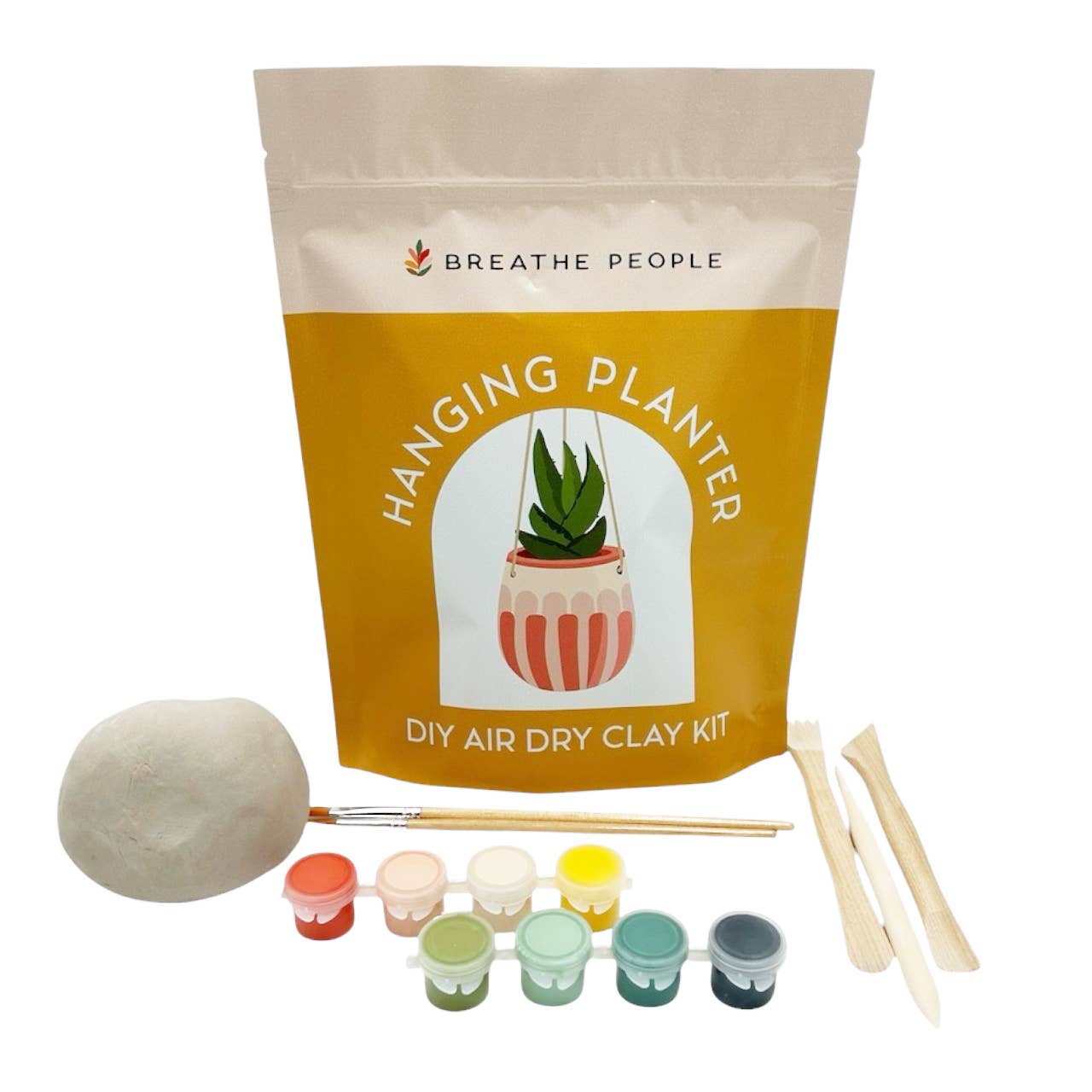 Breathe People - DIY Air Dry Clay Kit- Make Your Own Hanging Plant Pot