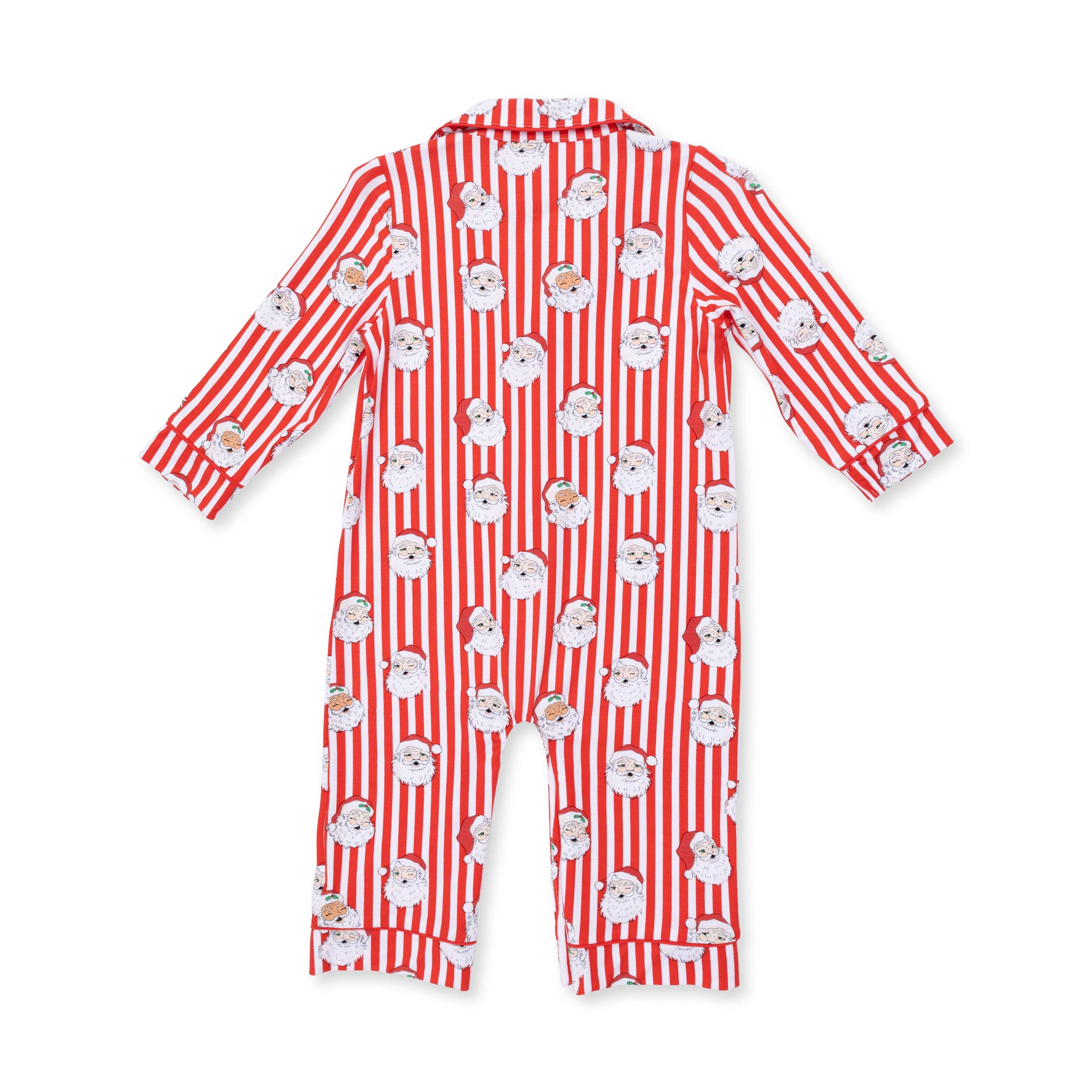 Angel Dear - Vintage Santa Stripe - Long Sleeve Coat Style Romper
