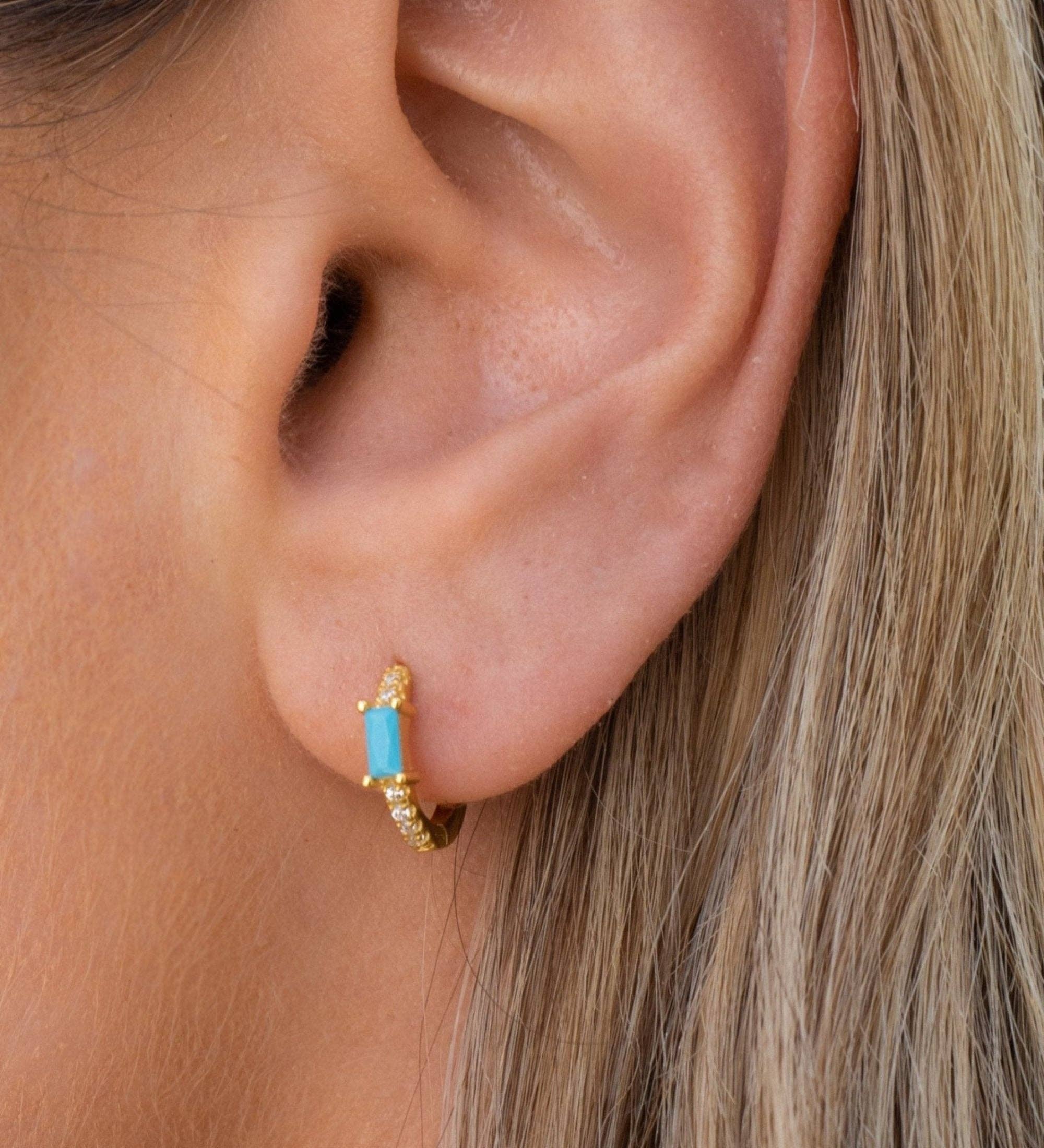 JacqMaria Jewelry - Jane Huggies | Turquoise