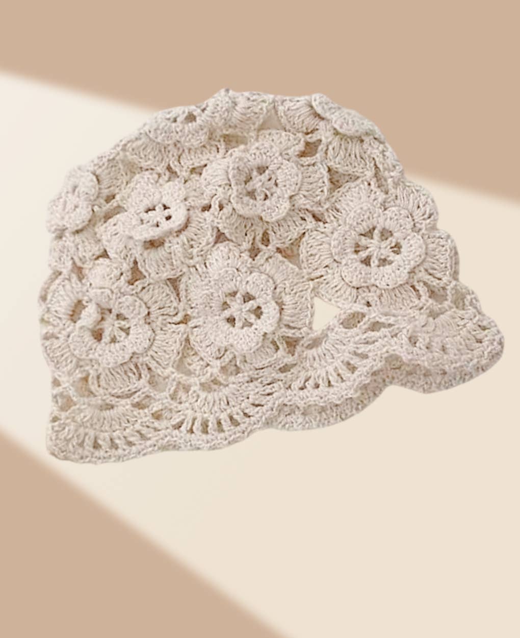 Vintage Hand-Crocheted Floral Dressy Hat