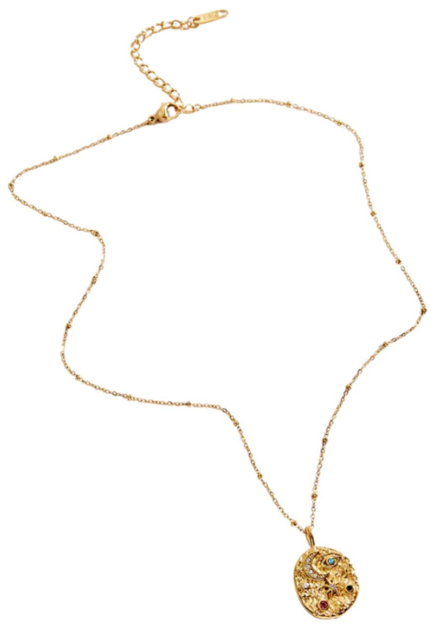 HoopLa - Confetti Coin- Evil Eye- Moon and Stars- Stainless Steel 14K