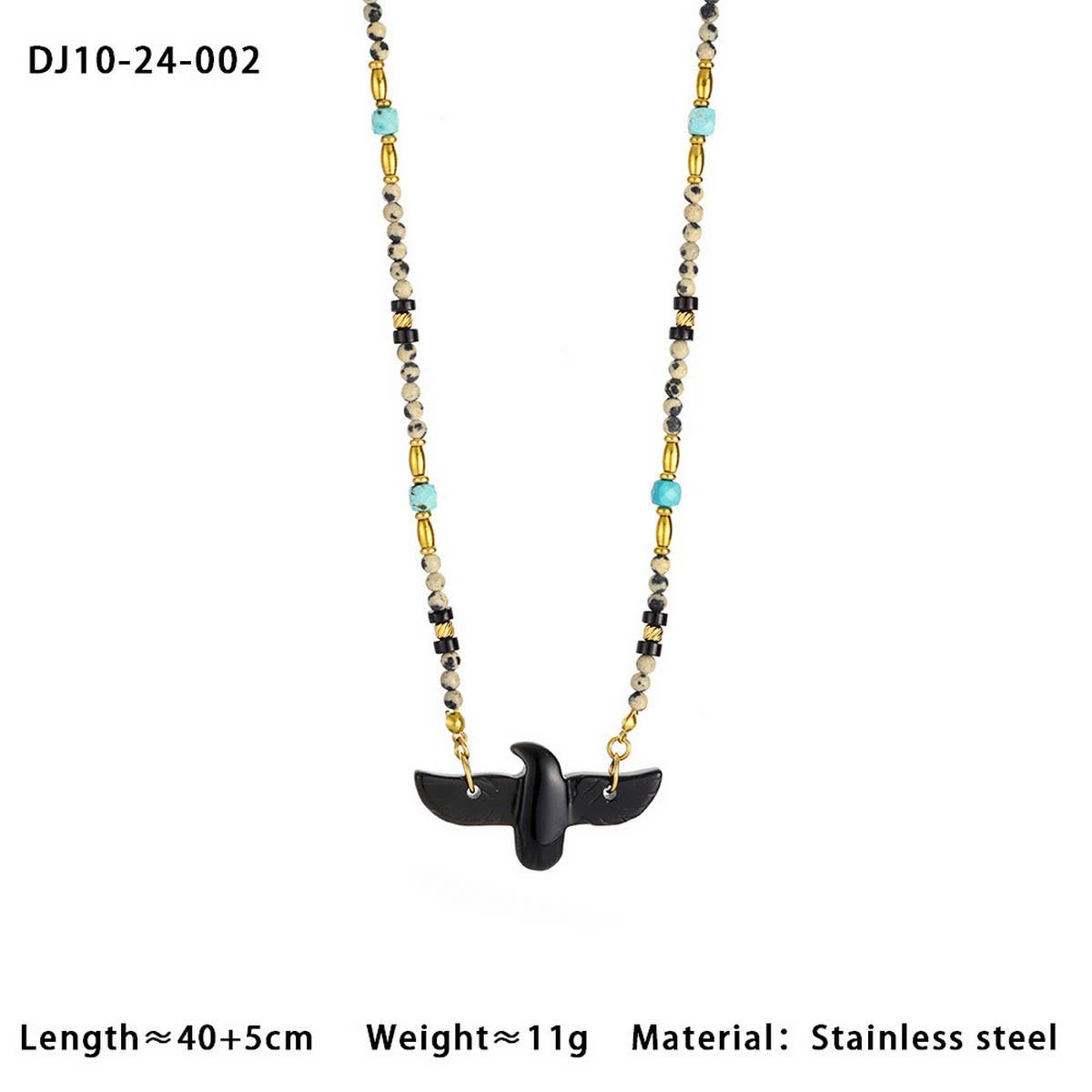 ACCITY - High-End Eagle Beaded Natural Stone Necklace_CWMM7542