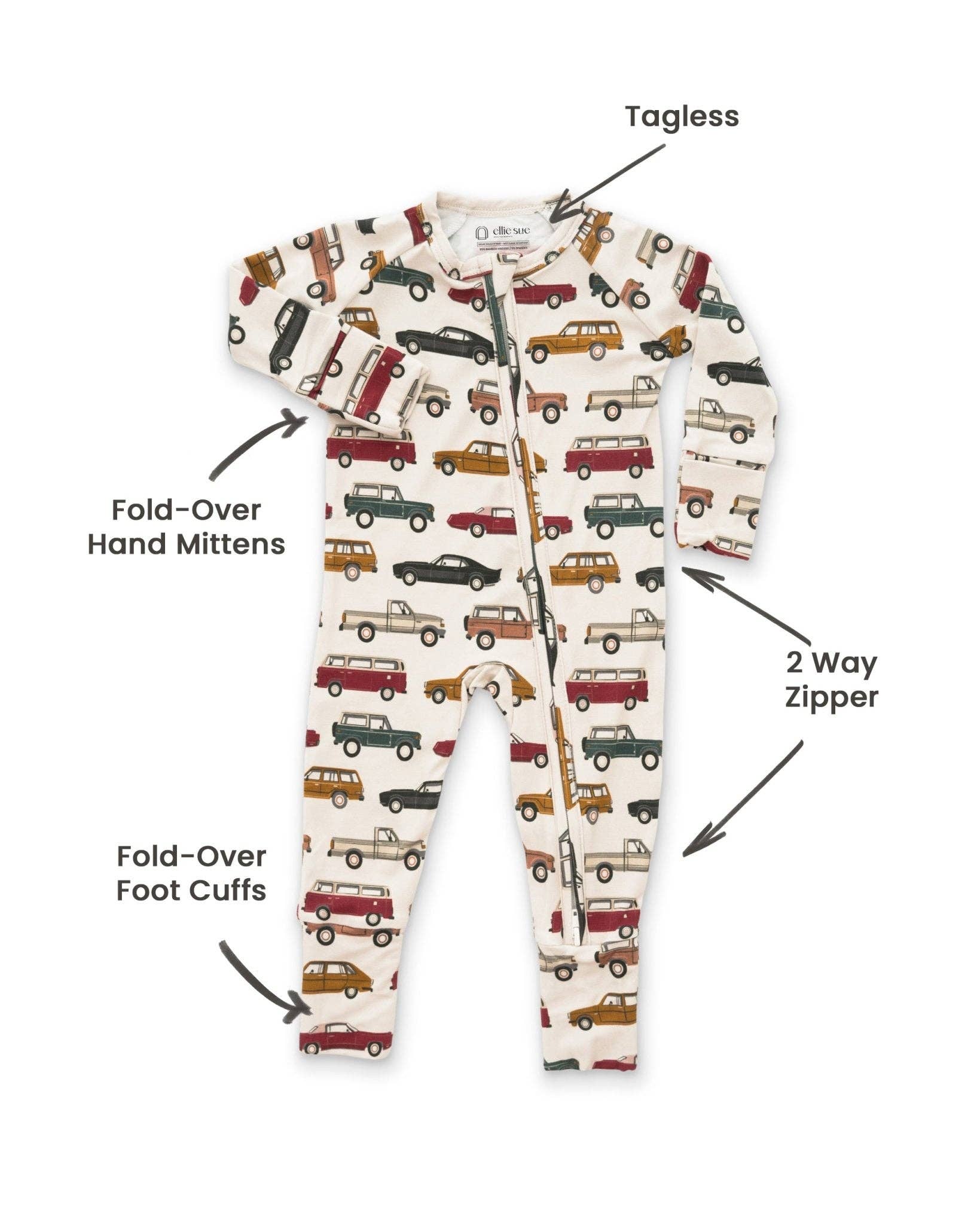 Ellie Sue - Cars Zipper Romper