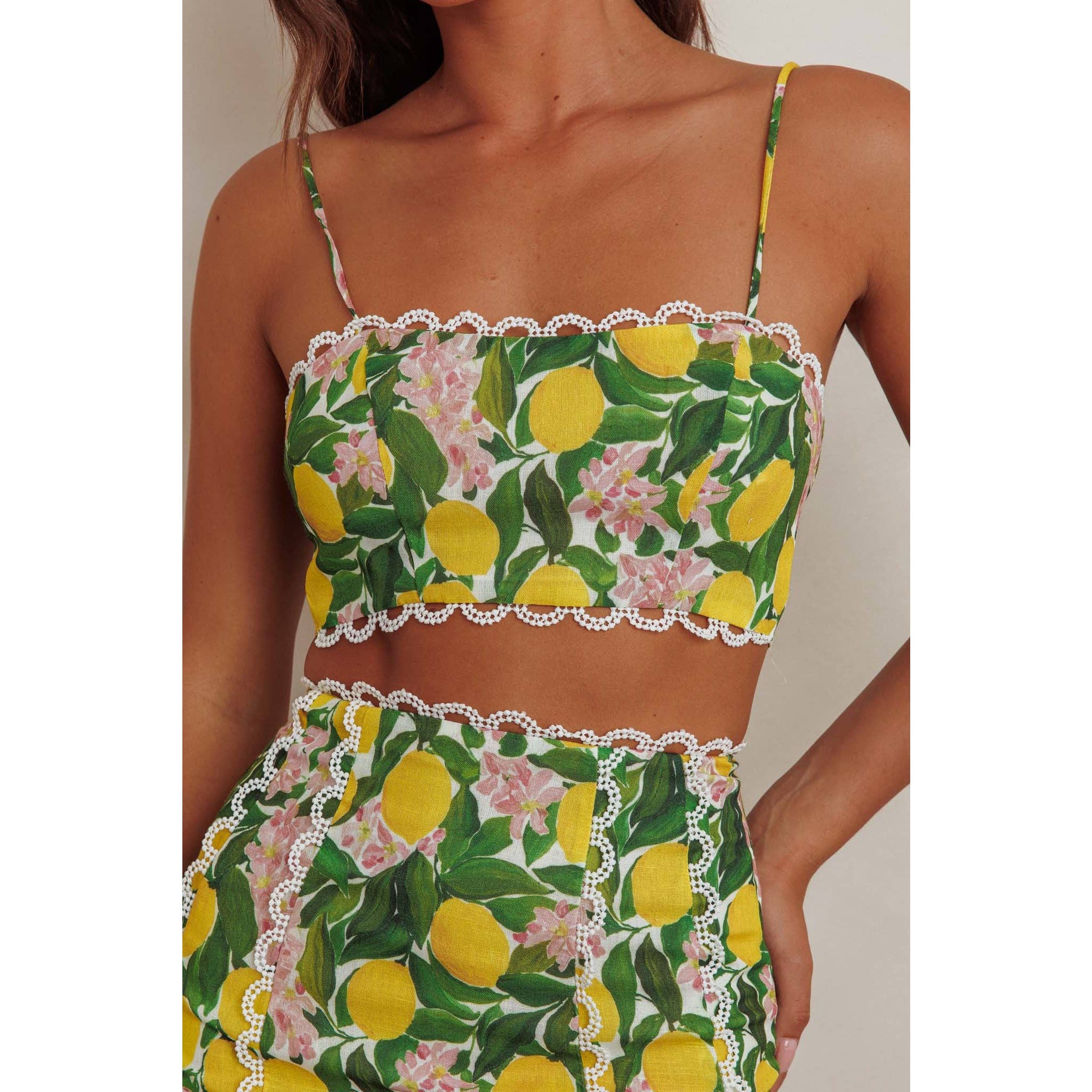 One and Only Collective - FLORAL CROP TOP AND SKIRT SET