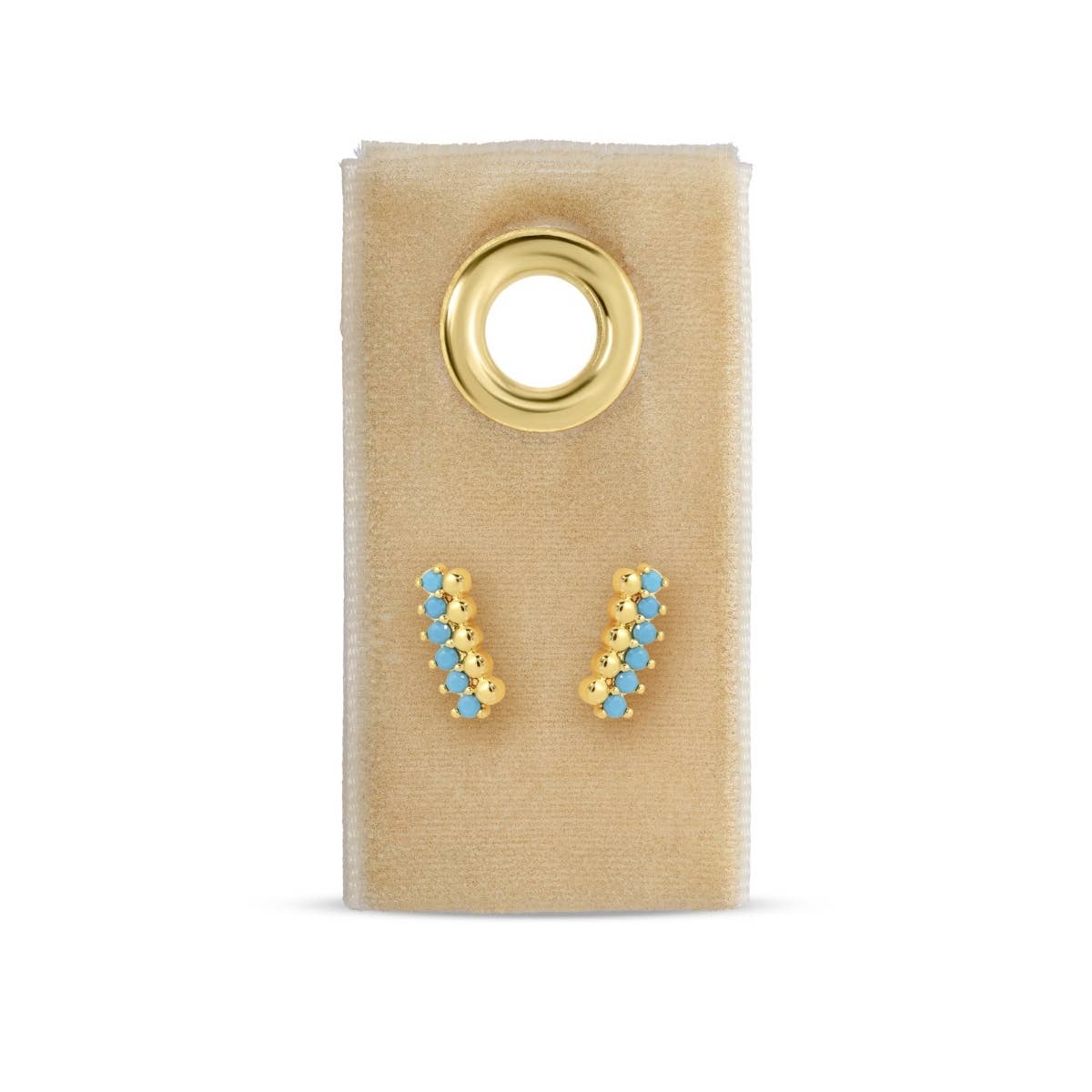 Splendid Iris - Delicate Dots & CZ Studs On Velvet Tag