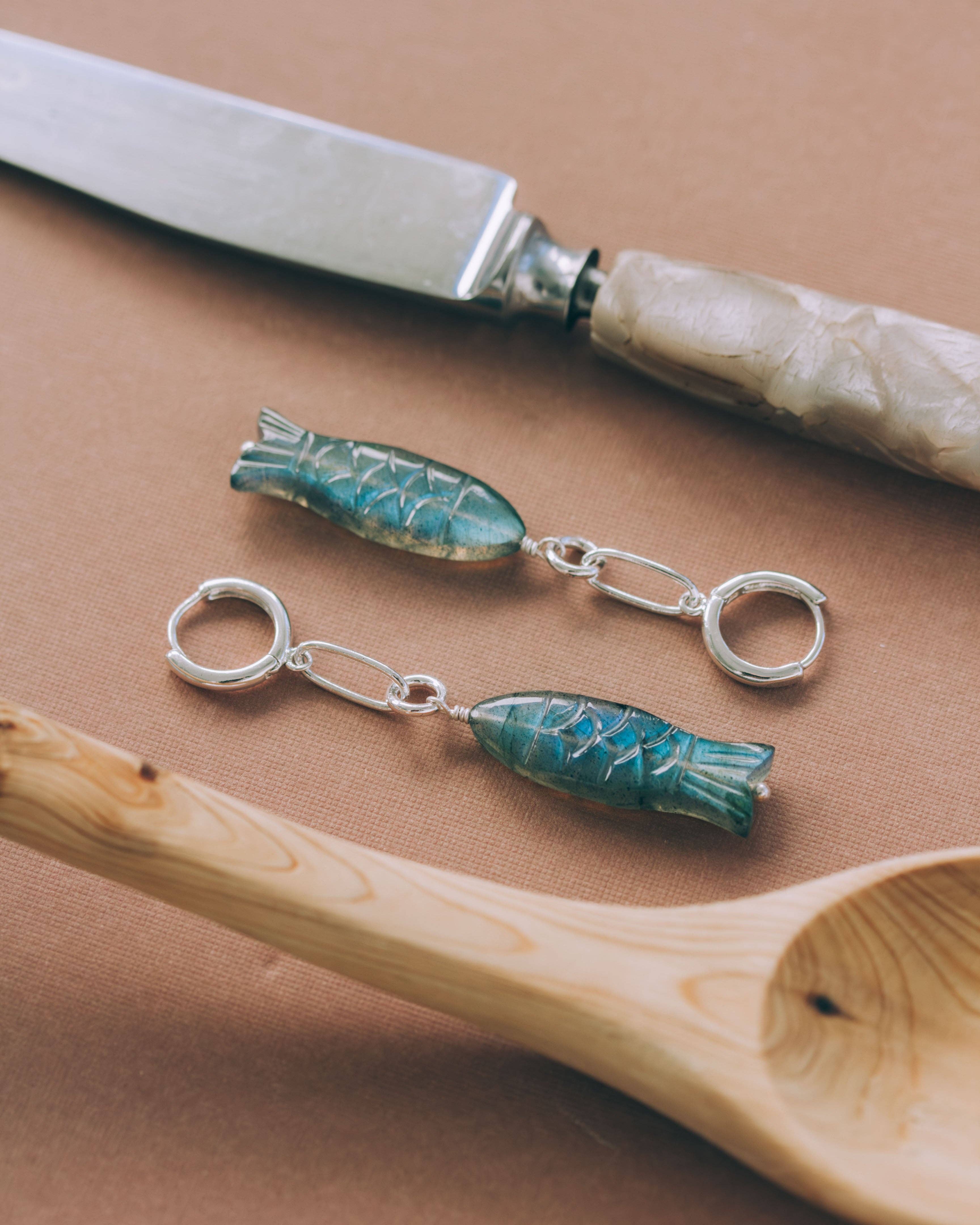 Luna Norte - La Sirena (the mermaid) Huggie Hoop Earrings