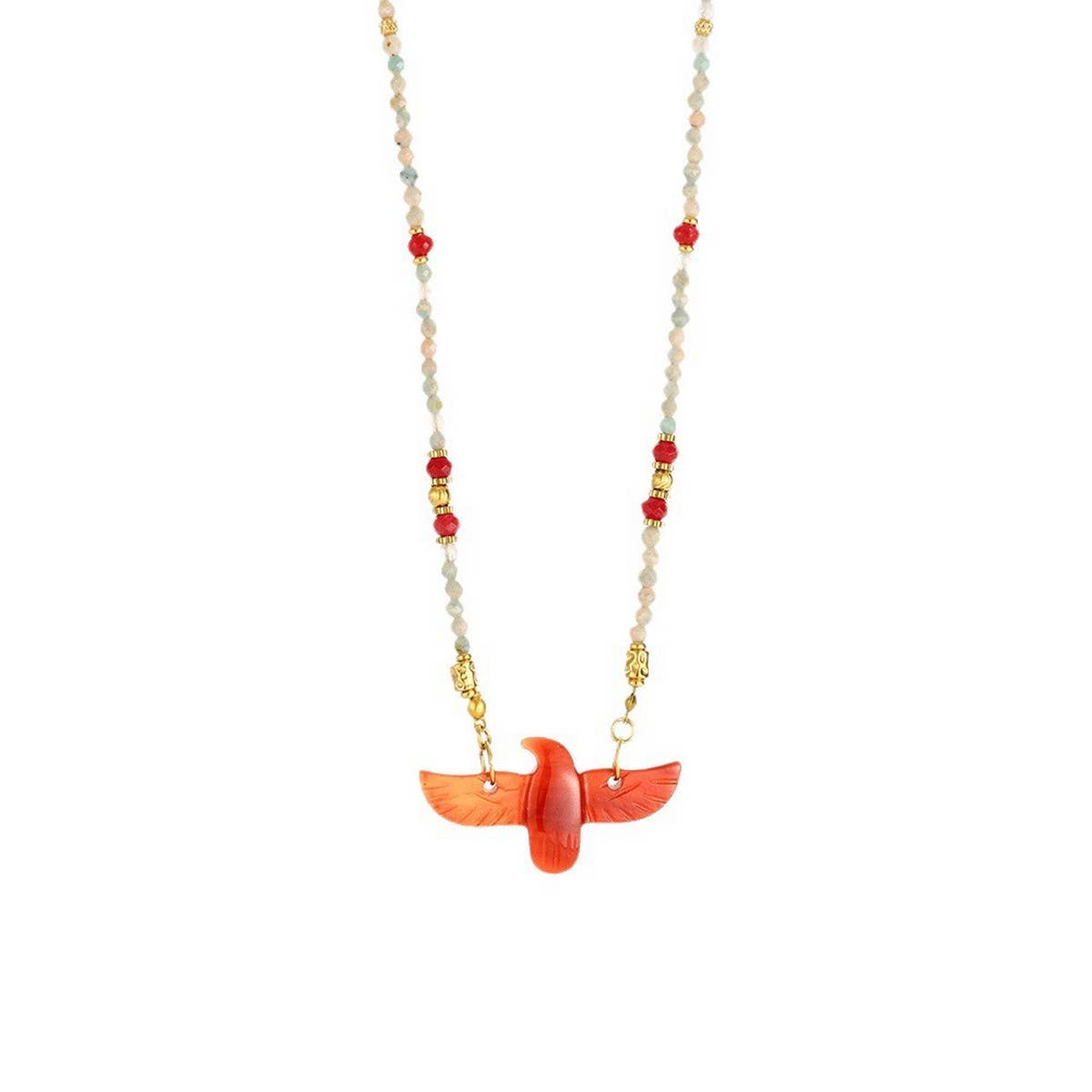ACCITY - High-End Eagle Beaded Natural Stone Necklace_CWMM7542