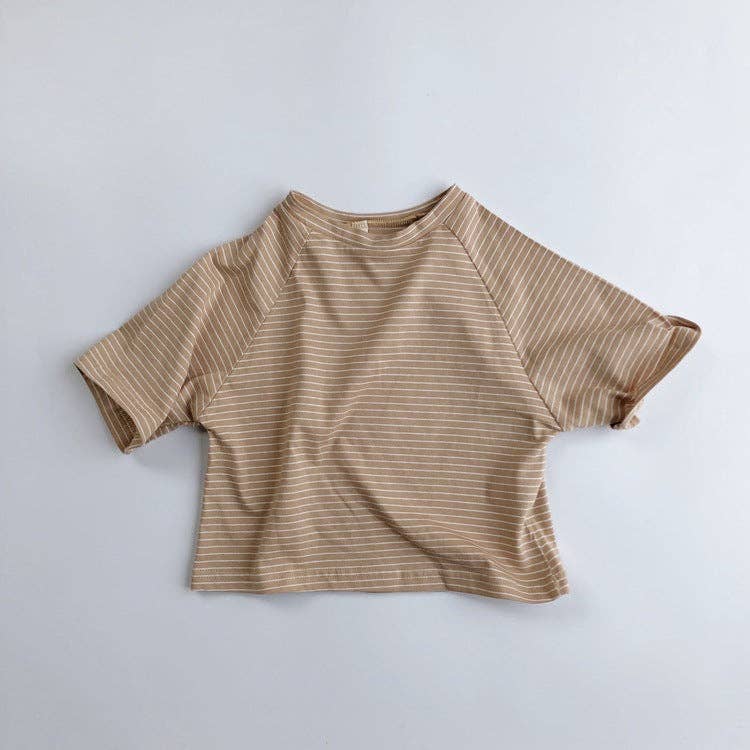 shoplittleswan - Striped Cotton T-Shirt for Kids Short Sleeve Unisex