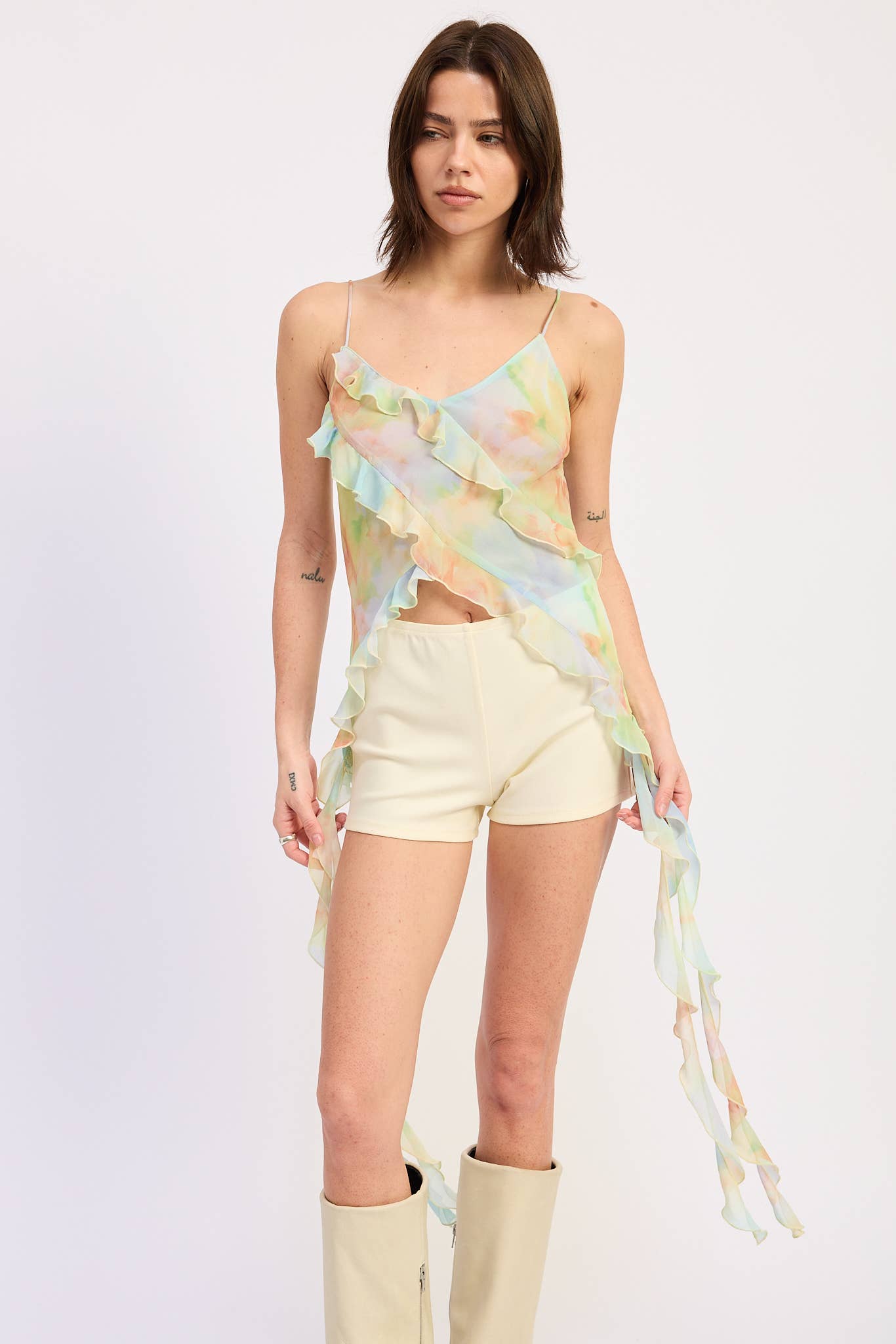 Emory Park - WRAPPED CASCADING RUFFLE CAMI
