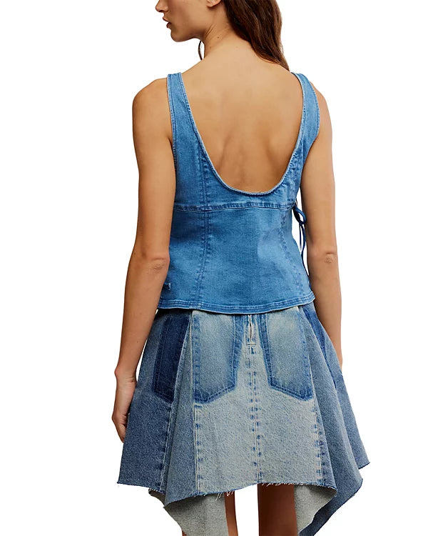 NOT MY FAULT CORSET / DENIM BABY BLUE WASH
