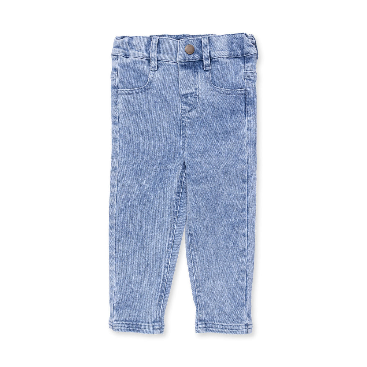 Old School Blue Stretch Denim Adjustable Pants