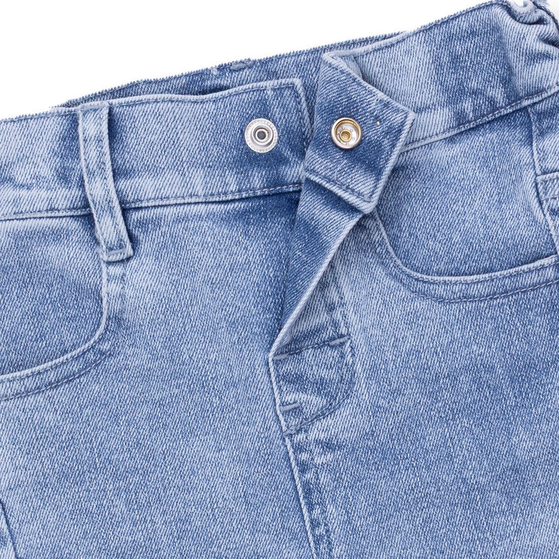 Old School Blue Stretch Denim Adjustable Pants