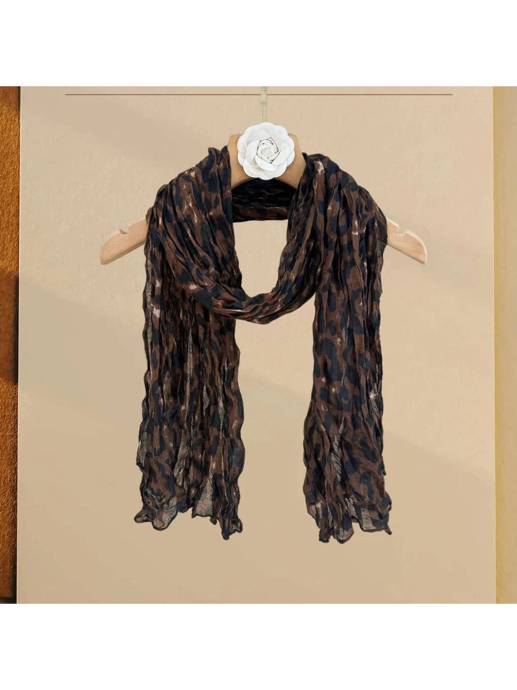 Funkyrel® Atzbranding Limited - Scarvii - Crinkled Leopard Print Long Scarf
