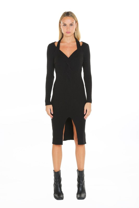 SEMI OFF SHOULDER DRESS
