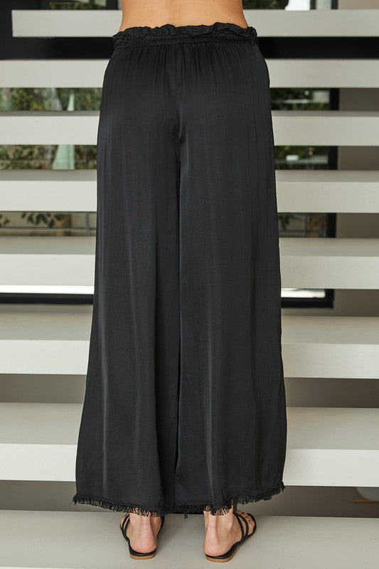DISTRESSED HEM PALAZZO PANT