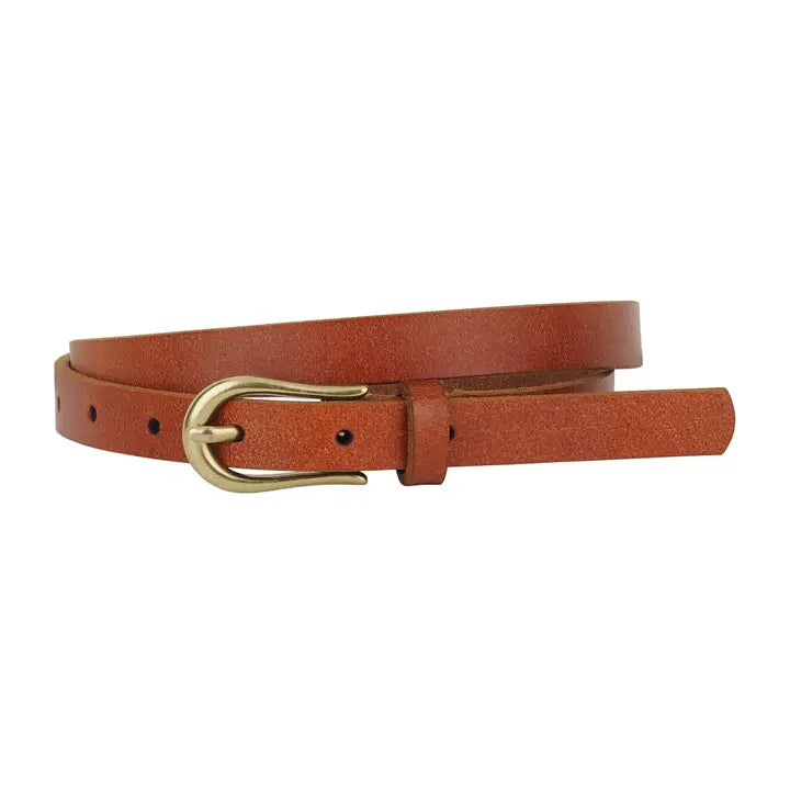 Basic Skinny Equestrian Buckle Leather Belt