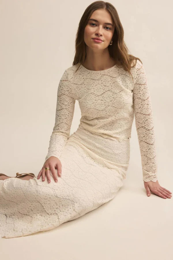 Z SUPPLY - VIA LACE MIDI SKIRT CLOUD