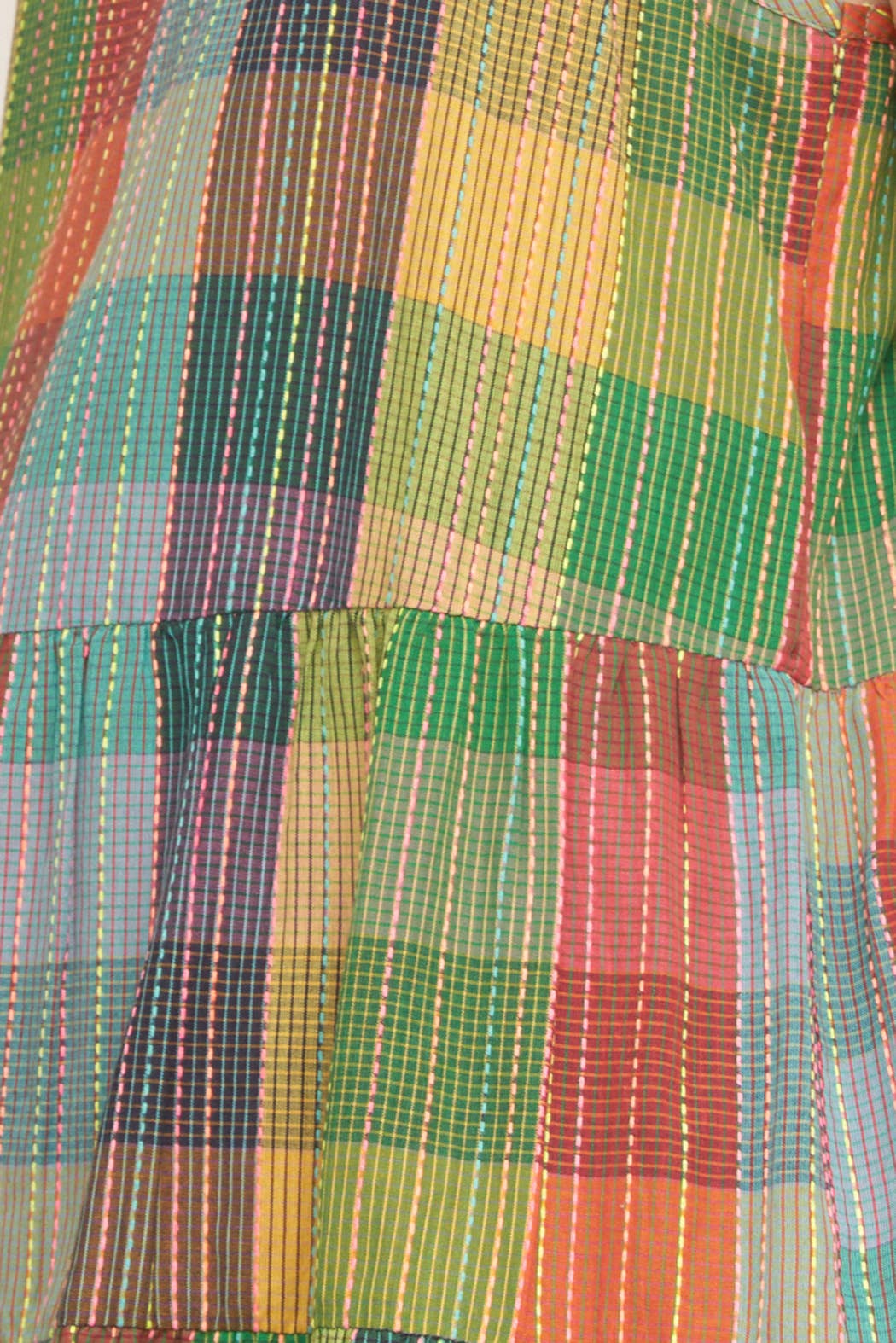 En Crème - Sleeveless Multicolor Plaid Tiered Mini Dress