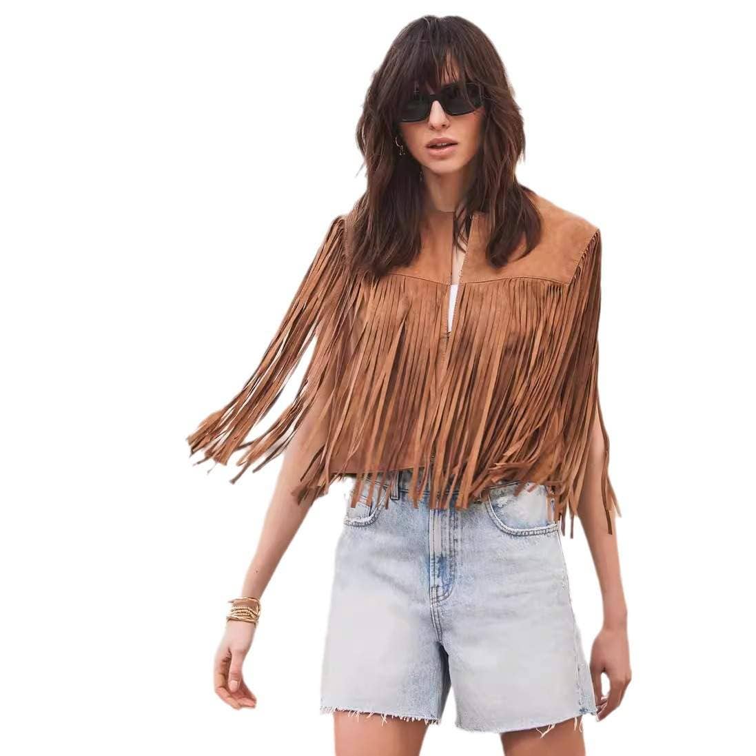 Faux Deerskin velvet solid color short vest