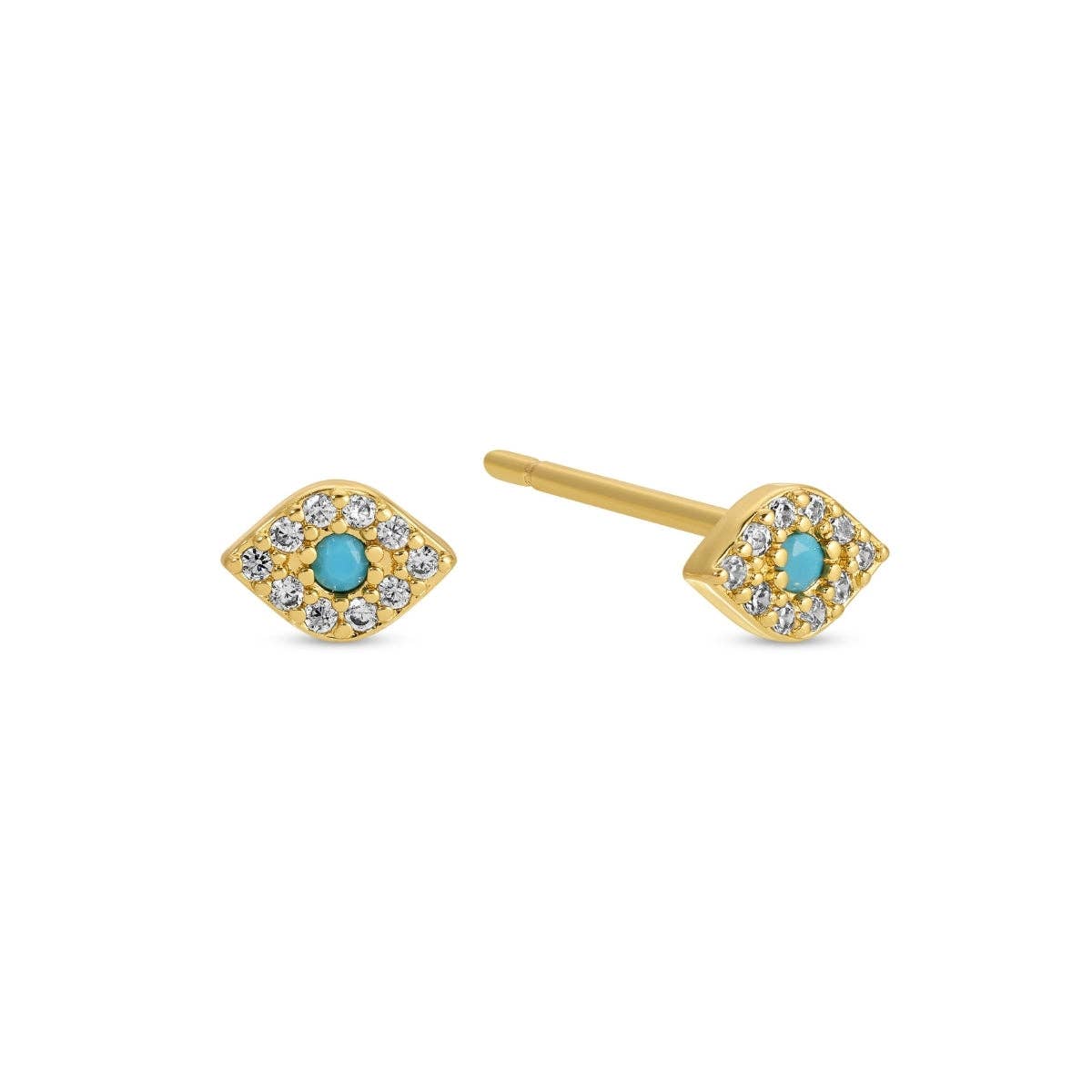 Splendid Iris - CZ Evil Eye Studs on Velvet Tag