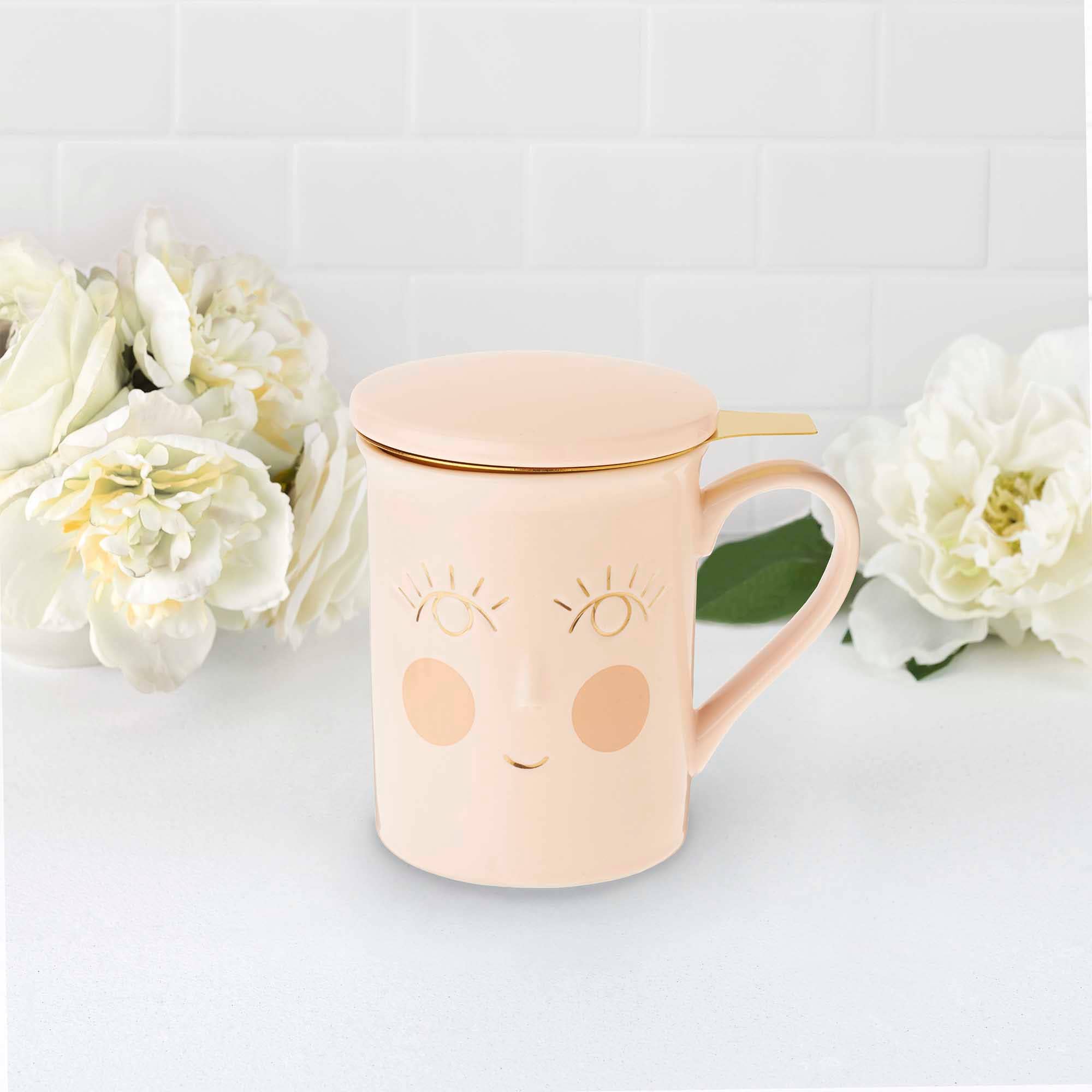 Pinky Up - Annette Hello Beautiful Ceramic Tea Mug & Infuser