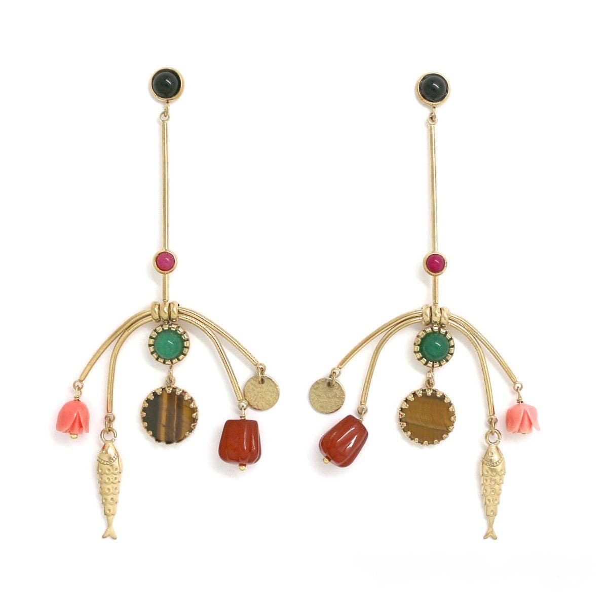 LIZOU - Museum Style Artsy Summer Mobile Earrings - E4-373