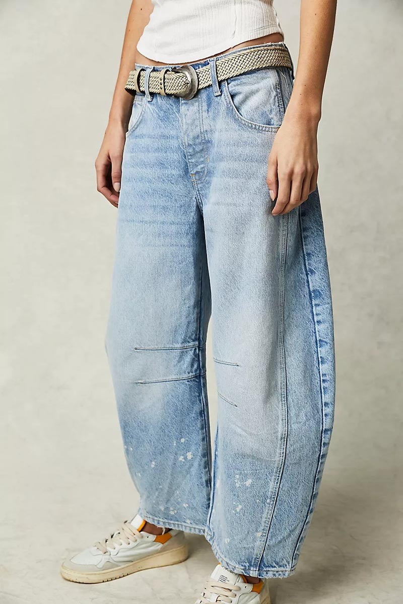 Low Rise Barrel Denim Pant