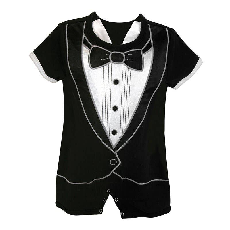Stephan Baby by Creative Brands - Short Romper - Tuxedo, 3-6 months
