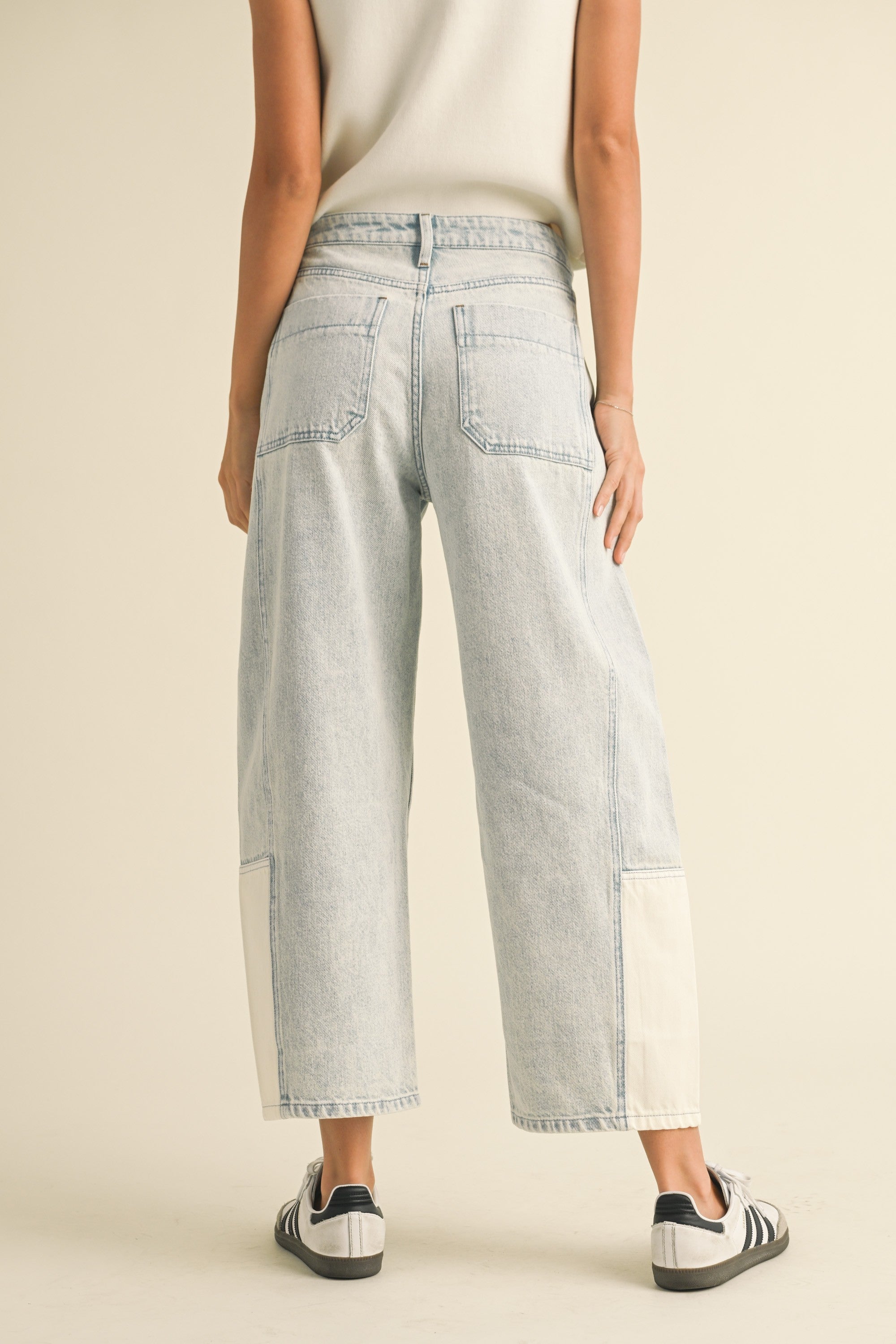 Combination Barrel Denim Pants