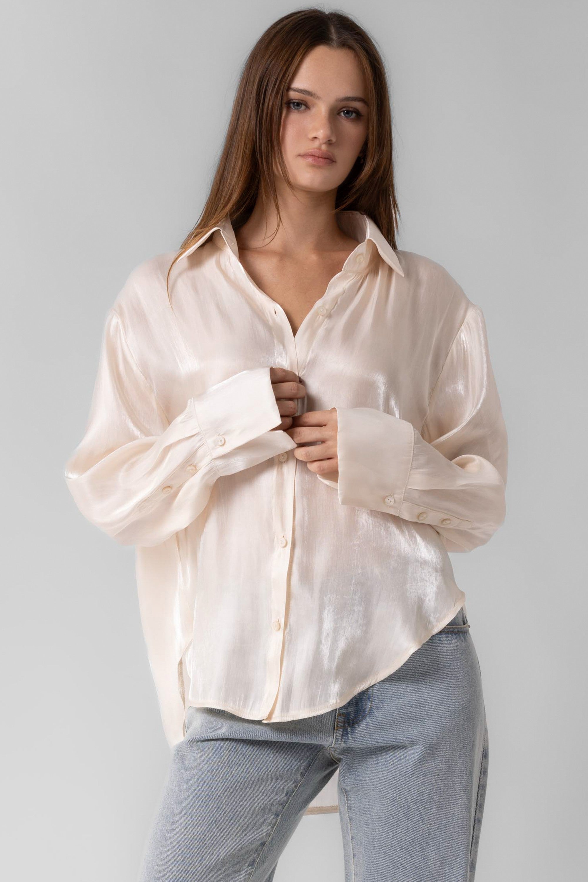 Silky Satin Button up