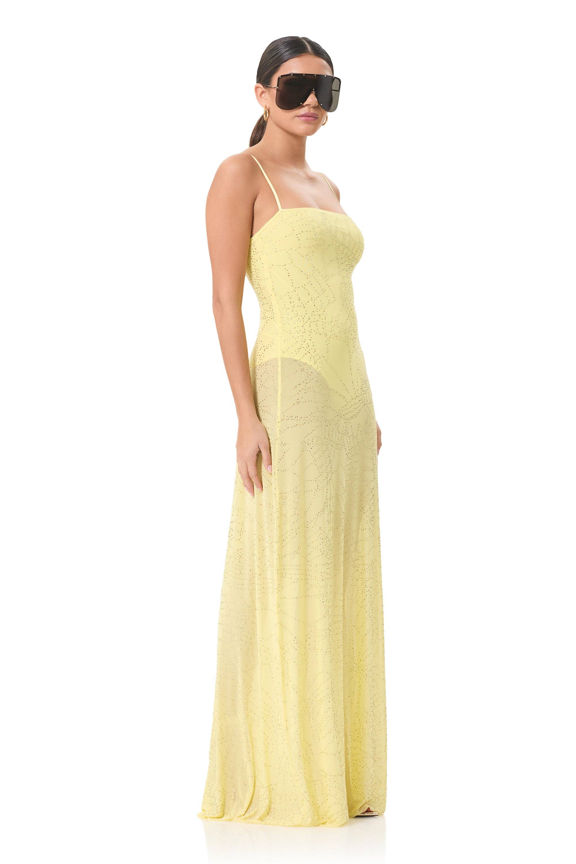AFRM - Shea Rhinestone Maxi Dress - Buttercup