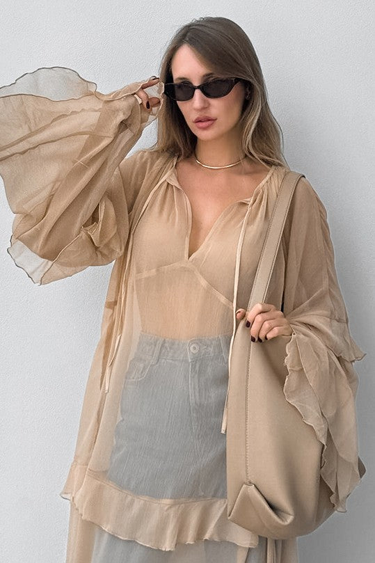 Boho Sheer Chiffon Maxi Dress Cover-Up