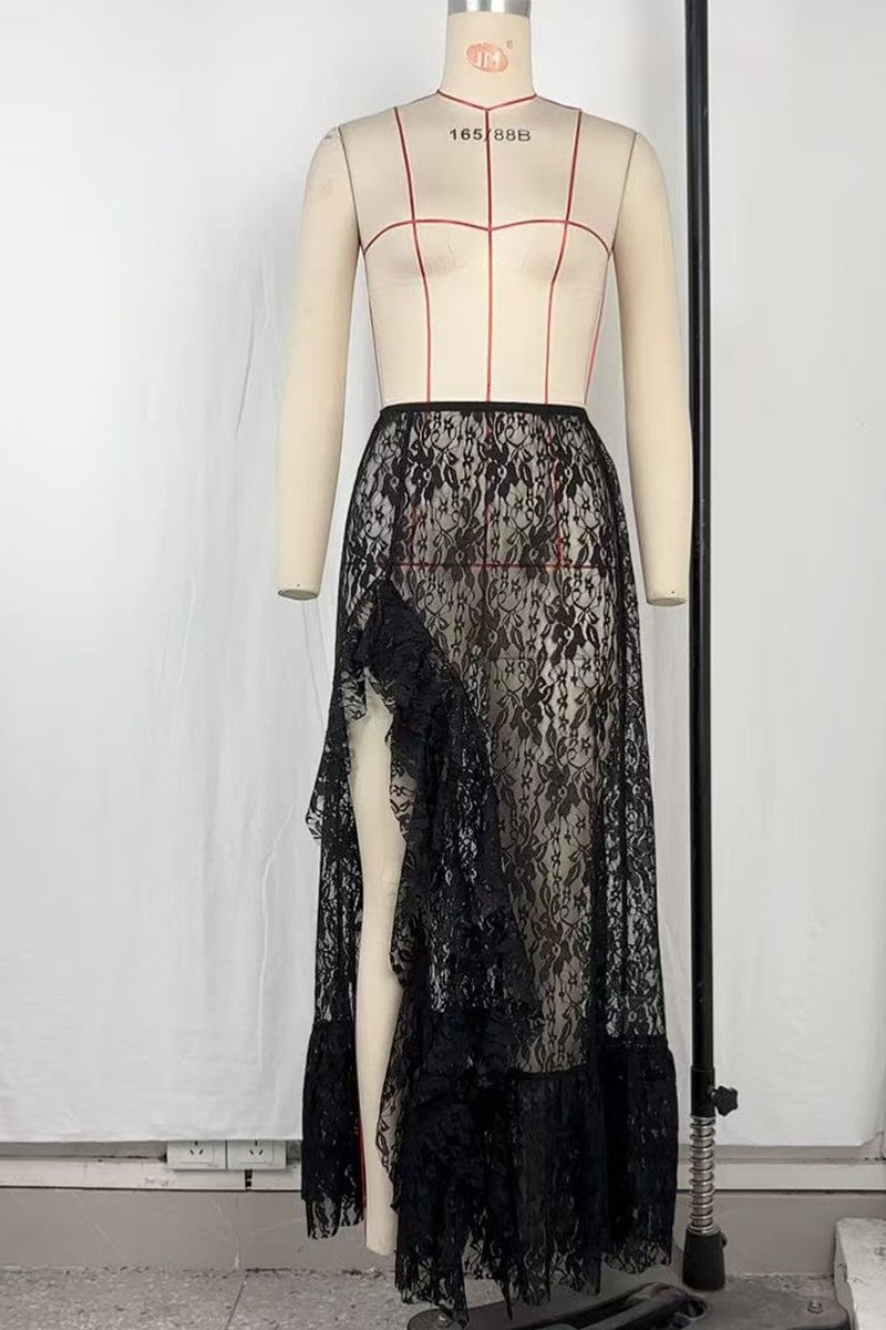 Lace Skirt with High Slit