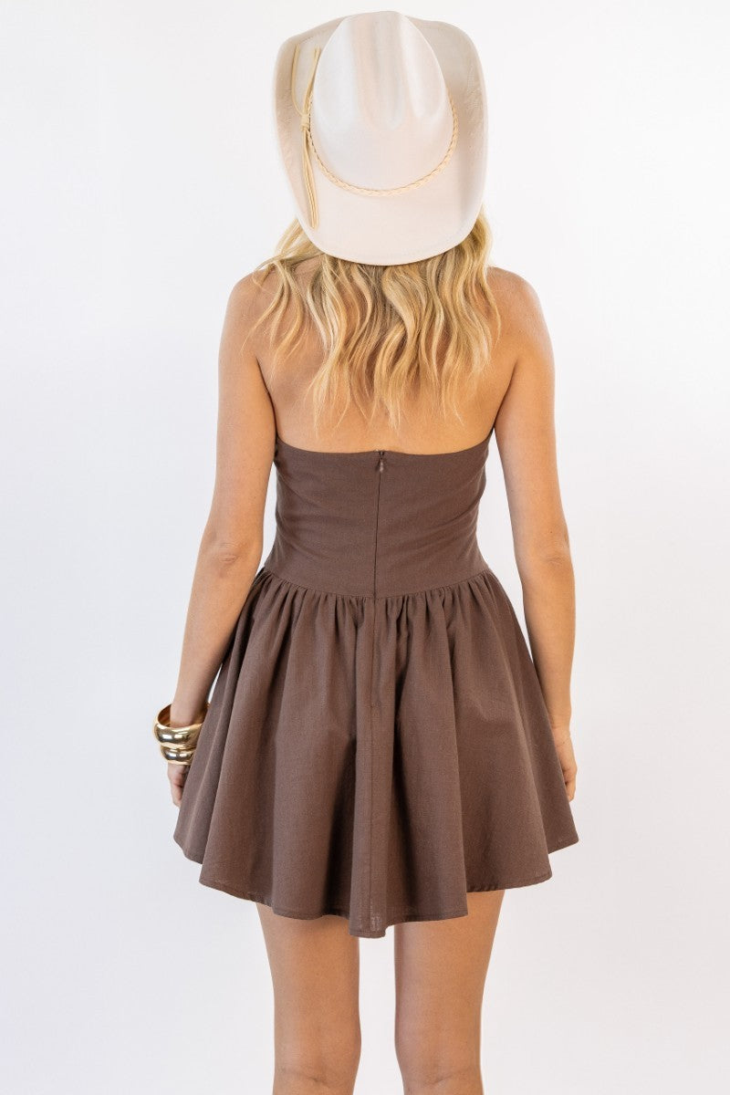 Margo Linen Halter Mini Dress