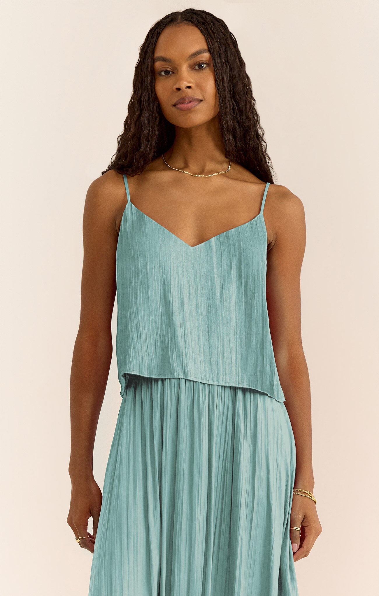 FIORE LUXE SHEEN CROPPED TANK