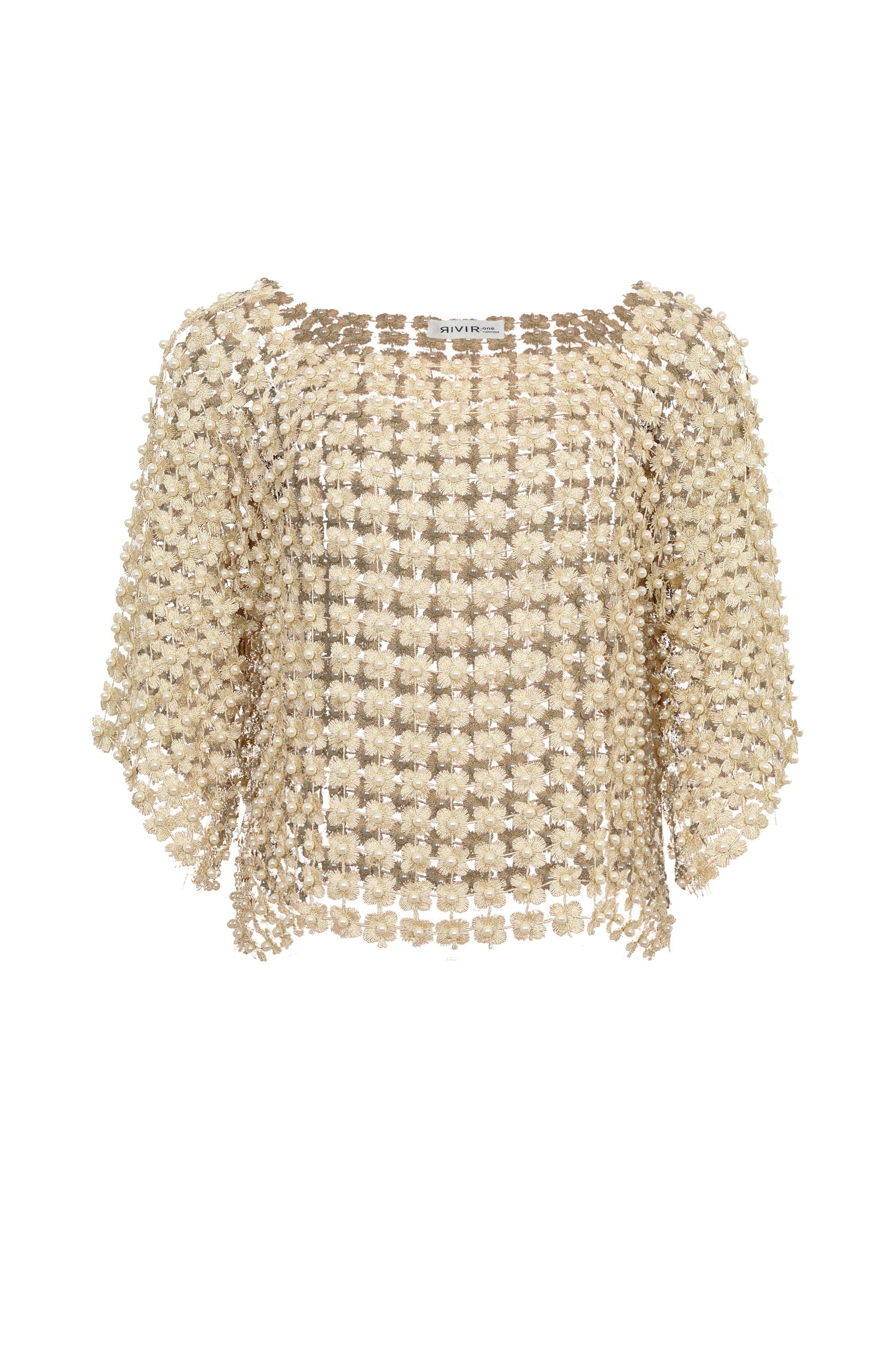 Beads Point Crochet Top